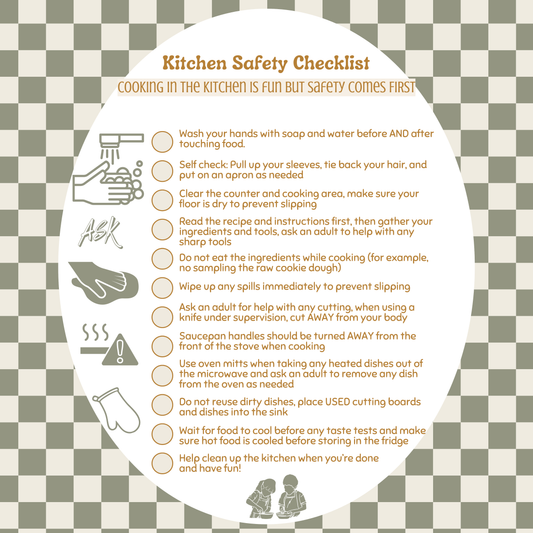 Kids Kitchen Safety Checklist - digital download